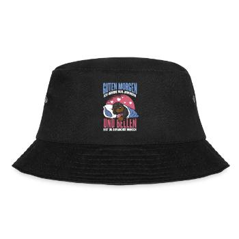 Lustiger Dackel Dachshund Rauhaardackel Hund - Bucket Hat - Schwarz - Vorne - Lela (165cm)