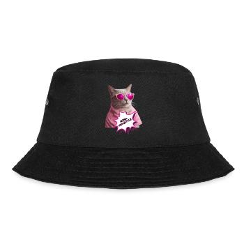 Rosa Miaustyle - Bucket Hat - Schwarz - Vorne - Lela (165cm)