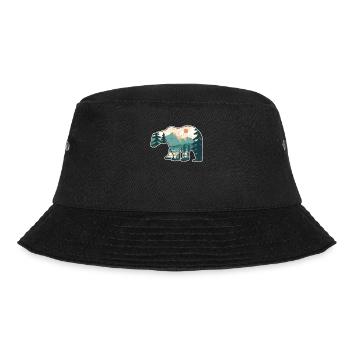 Hiking Mountains Wildlife Nature Animal Bear Outdoor Forest - Bucket Hat - black - Front - Lela (165cm)
