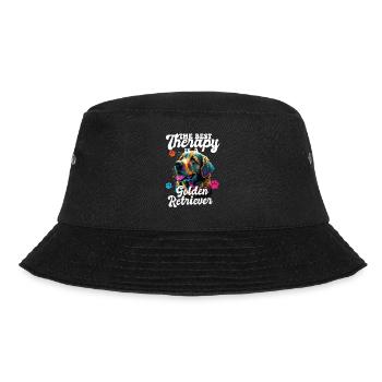 The Best Therapy Is A Golden Retriever Dog Mom - Bucket Hat - Schwarz - Vorne - Lela (165cm)