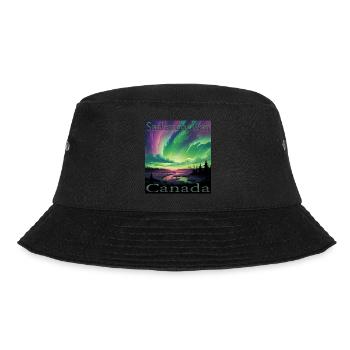 Canada Saskatchewan Northern Lights Holiday Design - Bucket Hat - black - Front - Lela (165cm)