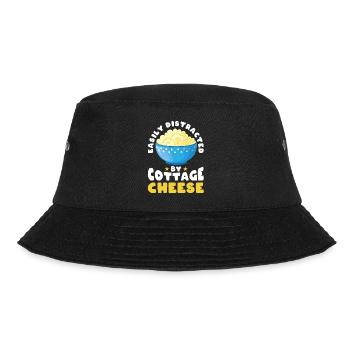 Cottage Cheese Retro Vintage Cottage Cheese - Bucket Hat - black - Front - Lela (165cm)