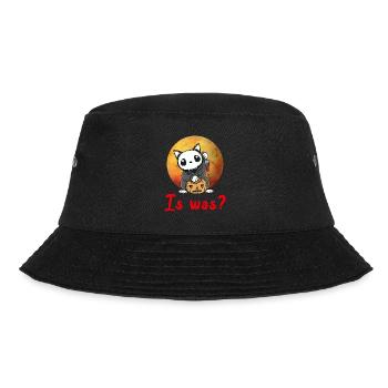 Gruselige Katze Is Was? Halloween Party Kostüm - Bucket Hat - Schwarz - Vorne - Lela (165cm)