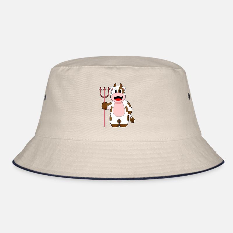 Cow Halloween Devil Trident Bucket Hat