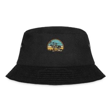 Retro Forest Mountain Hiking Hobby Sport Hiker - Bucket Hat - black - Front - Lela (165cm)