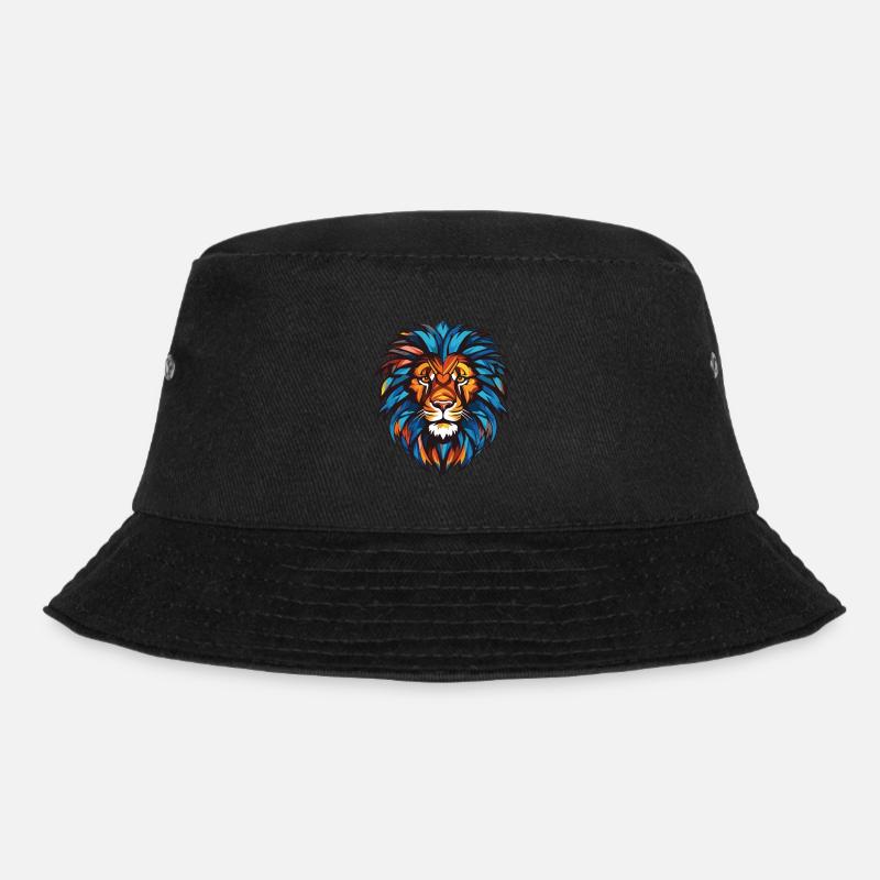 Löwe Kopf - Bucket Hat - Schwarz