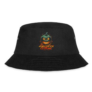 Horror Kürbisgesicht - Vintage Halloween Kostüm - Bucket Hat - Schwarz - Vorne - Lela (165cm)