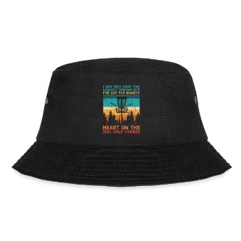 Disc Golf Player Disc Golfer Frisbee Player Par Pu - Bucket Hat - black - Front - Lela (165cm)
