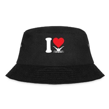 Ich liebe schwimmende Schwimmer Geschenk - Bucket Hat - Schwarz - Vorne - Lela (165cm)