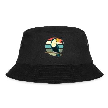 Toucan Wildlife Animal Bird Retro Vintage Toucan - Bucket Hat - black - Front - Lela (165cm)
