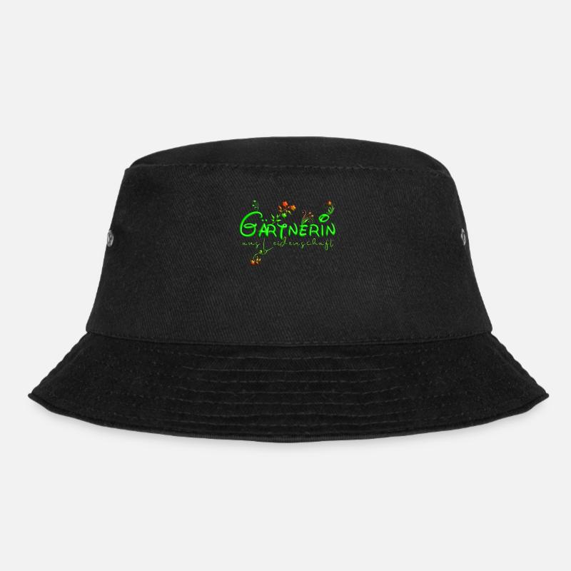 Gärtnerin mit Blumen - Bucket Hat - Schwarz