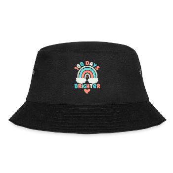 100 Days Brighter Teacher Student - Bucket Hat - black - Front - Lela (165cm)