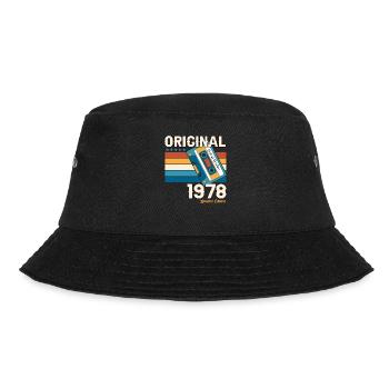 45. Geburtstag Mann Oktober Jahrgang 1978 Kassette - Bucket Hat - Schwarz - Vorne - Lela (165cm)