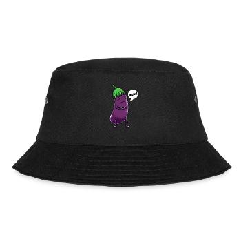 Aubergine Obst Und Gemüse - Bucket Hat - Schwarz - Vorne - Lela (165cm)