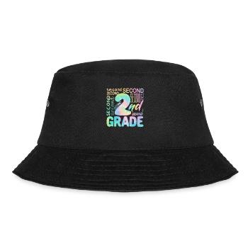 Tie Dye 2nd Grade Second Typography Team Student - Bucket Hat - black - Front - Lela (165cm)