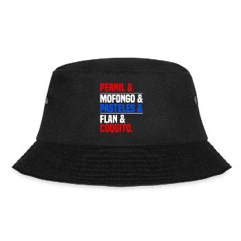 Puerto Rico Flagge | Puerto Ricaner Geschenkideen - Bucket Hat - Schwarz - Vorne - Lela (165cm)