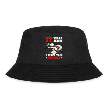 Lustiger Geburtstagsspruch 77 Jahre Alt - Bucket Hat - Schwarz - Vorne - Lela (165cm)