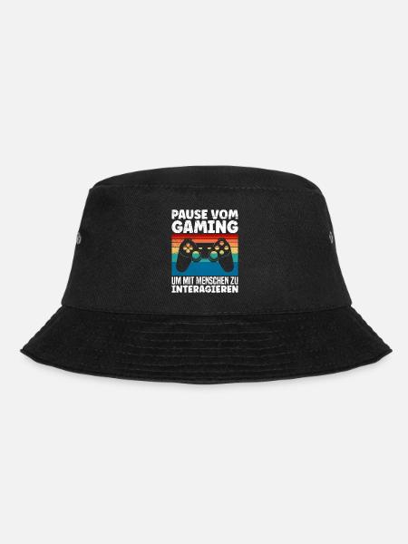 Video Spieler Pause vom Gaming Controller Video - Bucket Hat - Schwarz