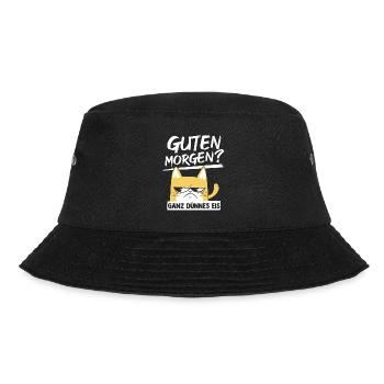 Katze Guten Morgen Kaffee Katzenmama Spruch Katzen - Bucket Hat - Schwarz - Vorne - Lela (165cm)