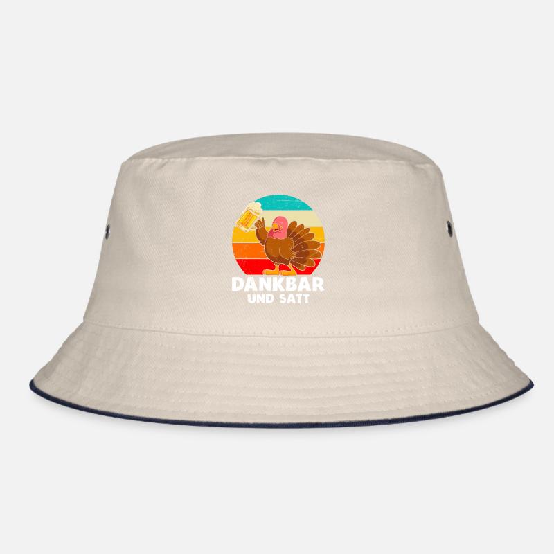Dankbar und Satt Biertrinker Truthahn Bucket Hat