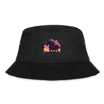 Pferde Schwarzes Pferd Pferd Sonnenuntergang - Bucket Hat - Schwarz - Vorne - Lela (165cm)