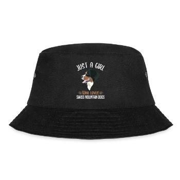 Girl Loves Swiss Mountain Dogs Gift - Bucket Hat - black - Front - Lela (165cm)