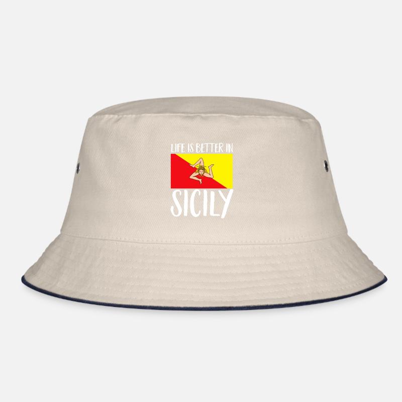 Sicily Flag Italy Sicily Bucket Hat