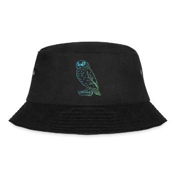 Majestätische Eule - Puristisches Tiermotiv - Bucket Hat - Schwarz - Vorne - Lela (165cm)