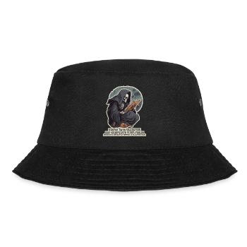 Sensenmann trainiert in Datenanalyse - Bucket Hat - Schwarz - Vorne - Lela (165cm)