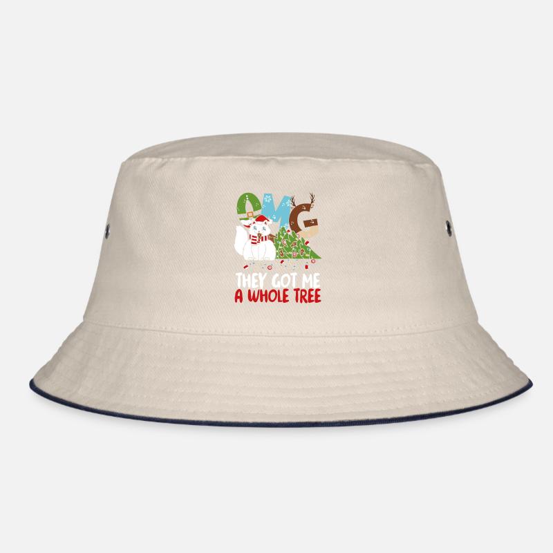 Katze Mit Weihnachtsbaum Bucket Hat