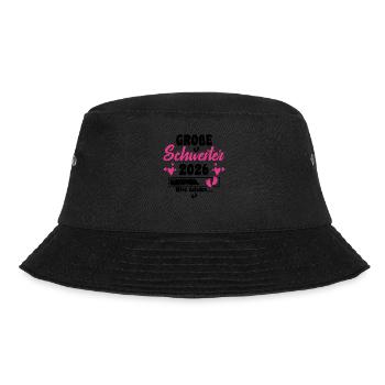 Kinder Ich werde Große Schwester 2026 Verkündung - Bucket Hat - Schwarz - Vorne - Lela (165cm)