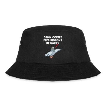 Feed Pigeons Be Happy Design for Pigeon Lovers - Bucket Hat - black - Front - Lela (165cm)