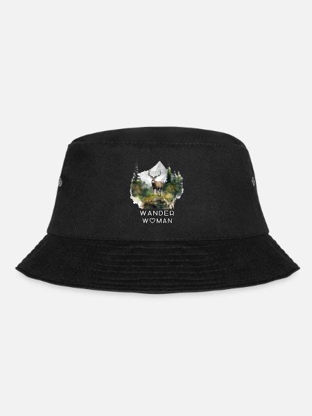 Wander Woman mit Hirsch Krafttier Dorffest - Bucket Hat - Schwarz