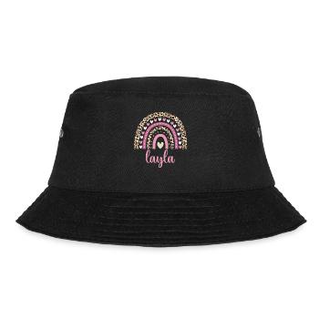 Layla Regenbogen Name Geburtstag Layla - Bucket Hat - Schwarz - Vorne - Lela (165cm)