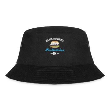 Ich mag halt Fischbrötchen - Ungefiltert Geschenk - Bucket Hat - Schwarz - Vorne - Lela (165cm)