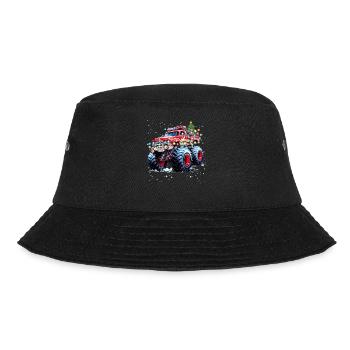 Truck-Liebhaber Weihnachtsdesign, cooler Monstertruck - Bucket Hat - Schwarz - Vorne - Lela (165cm)