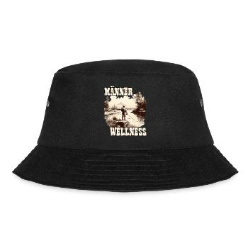 Männer Wellness Angelausflug Angler Geschenk - Bucket Hat - Schwarz - Vorne - Lela (165cm)