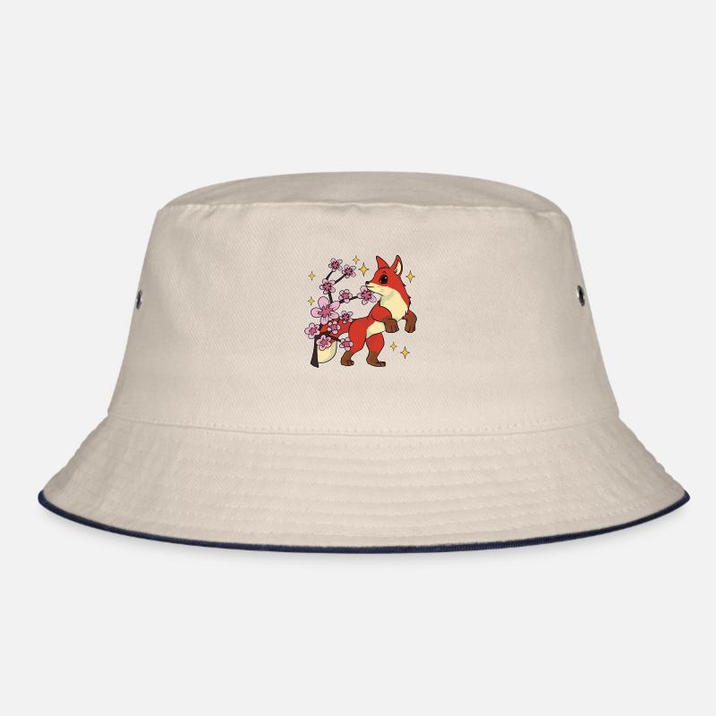 Sakura Waldbewohner Geschenk Kirschblüten Fuchs Bucket Hat