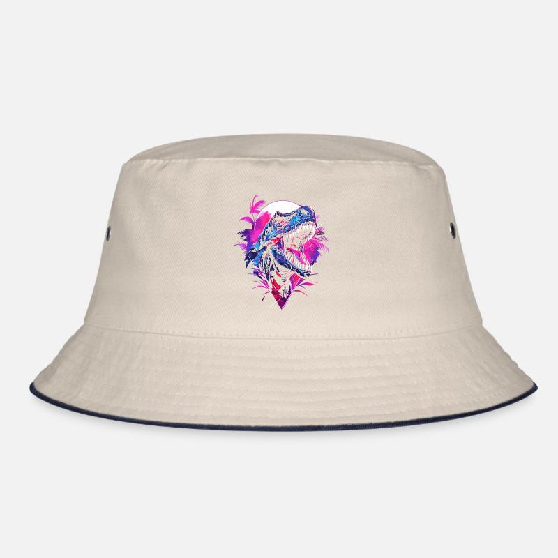 Synthwave T Rex Bucket Hat
