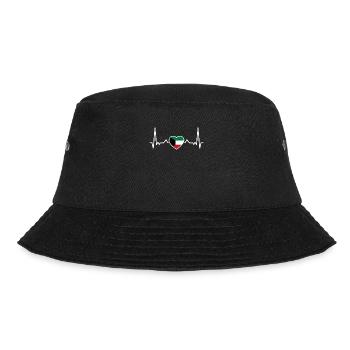 Kuwait Herzschlag Kuwaitische Flagge Kuwaiter - Bucket Hat - Schwarz - Vorne - Lela (165cm)