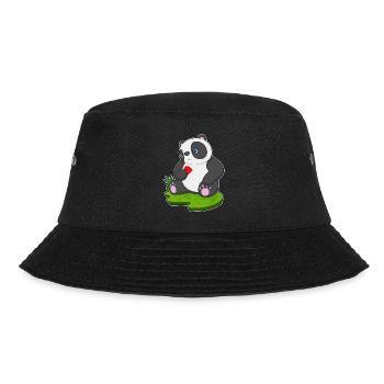 Panda Poker Pokerkarten - Bucket Hat - Schwarz - Vorne - Lela (165cm)