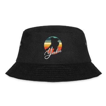Yorkie Yorkshire Terrier in Vintage Circle - Bucket Hat - black - Front - Lela (165cm)
