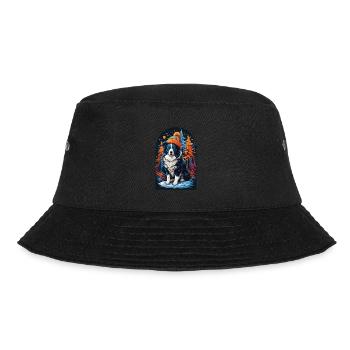 Border Collie With Winter Hat Happy Border - Bucket Hat - black - Front - Lela (165cm)