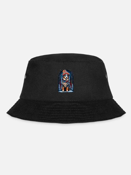 Berger australien avec chapeau d’hiver Happy - Bob - noir