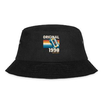 25. Geburtstag Kassette November Jahrgang 1998 - Bucket Hat - Schwarz - Vorne - Lela (165cm)