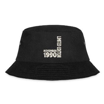 November 1990 Limited Edition 33 Jahren Mann Frau - Bucket Hat - Schwarz - Vorne - Lela (165cm)