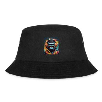 gorilla Affe Tier Kunst I cooles niedliches - Bucket Hat - Schwarz - Vorne - Lela (165cm)