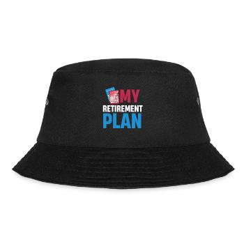 Meine Altersvorsorge Lustige Lotterie Spieler - Bucket Hat - Schwarz - Vorne - Lela (165cm)