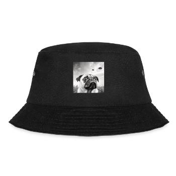 Selfie Mops Ufo Hund Lustige Alien Ufo - Bucket Hat - Schwarz - Vorne - Lela (165cm)