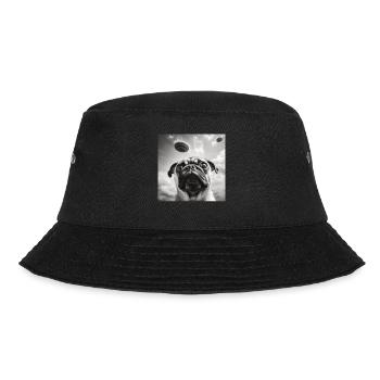 Selfie Mops Ufo Hund Lustige Alien Ufo - Bucket Hat - Schwarz - Vorne - Lela (165cm)